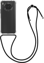 kwmobile telefoonhoesje compatibel met Honor 50 Lite - Hoesje met koord - Back cover in transparant / zwart