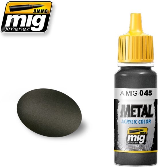 AMMO MIG 0045 Gun Metal - Acryl Verf flesje