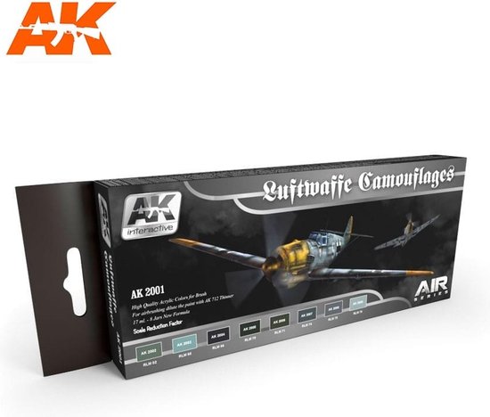 Afbeelding van het spel AK Interactive AK2001 - Luftwaffe Camouflages Air Series - 8 x  17ml
