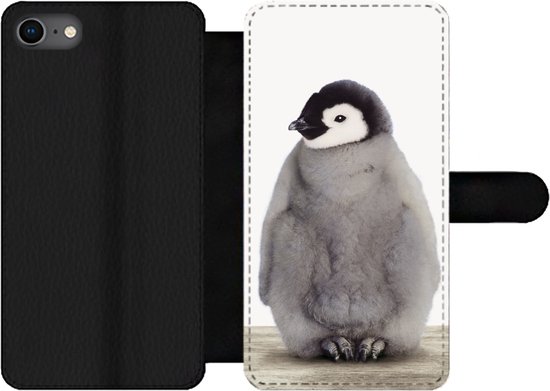 Bookcase iPhone 7 - Chambre de bébé - Pingouin - Bébé - Chambre fille - Chambre enfant - Avec compartiments - Etui portefeuille à fermeture aimantée