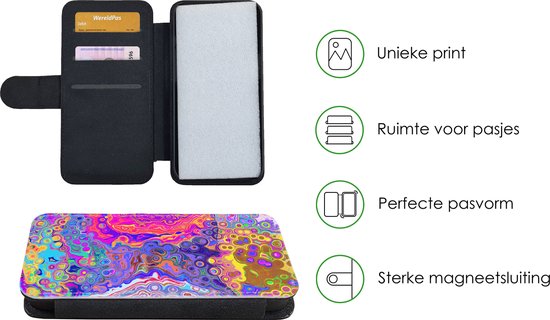Étui pour téléphone iPhone XR Bookcase - Art - Formes - Couleur - Psychédélique - Avec compartiments - Étui portefeuille avec fermeture magnétique