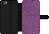 Bookcase Geschikt voor iPhone SE 2020 telefoonhoesje - Glitter - Roze - Design - Abstract - Met vakjes - Wallet case met magneetsluiting