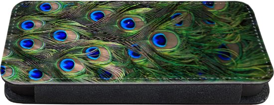 Bookcase Convient pour coque de téléphone iPhone SE 2020 - Gros plan sur des plumes de paon - Avec compartiments - Étui portefeuille avec fermeture magnétique