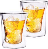 Luxe Whiskey Glazen - Dubbelwandige Glazen - Whisky Glazen - Whiskey Cadeauset - 300 ML - Set van 2