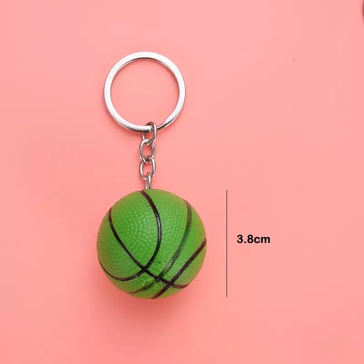 GoedeDoelen.Shop | Sleutelhanger Groene Basketbal | Basketbal | Tashanger Basketbal | I Love Basketbal | Sporttashanger | Sleutelring | Sport Sleutelhanger