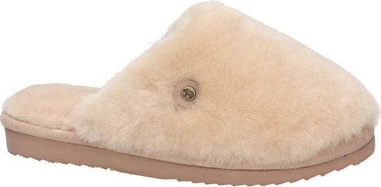 Warmbat Mungo Fur Dames Pantoffels - Stone - Maat 38 | bol.com