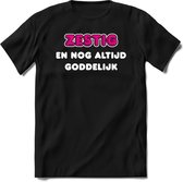 60 Jaar Goddelijk - Feest kado T-Shirt Heren / Dames - Wit / Roze - Perfect Verjaardag Cadeau Shirt - grappige Spreuken, Zinnen en Teksten. Maat XXL