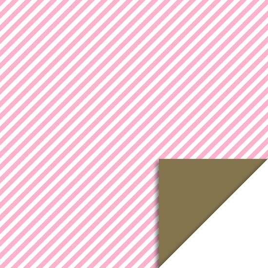 Foto: Het inpakhuis cadeaupapier inpakpapier kadopapier inpakrol stripe diagonal candy pink gold 70cm x 3m