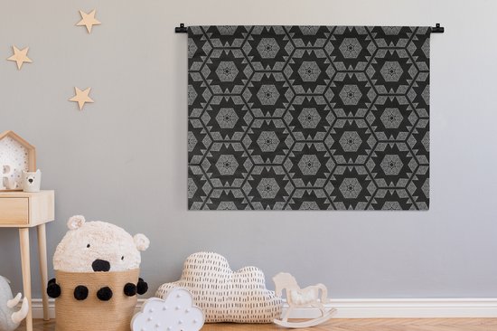 Wandkleed - Wanddoek - Kerstster - Geometrie - Winter - Patronen - 150x112 cm - Wandtapijt