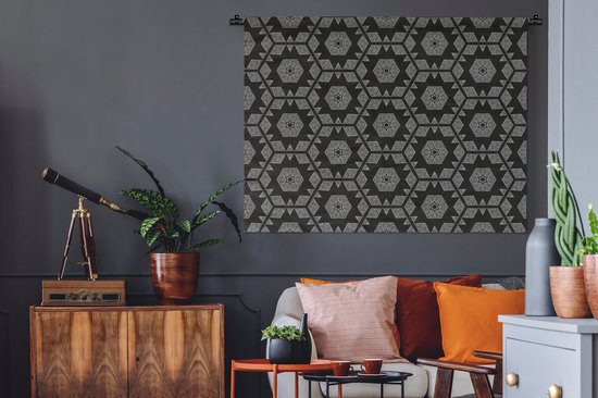 Wandkleed - Wanddoek - Kerstster - Geometrie - Winter - Patronen - 150x112 cm - Wandtapijt
