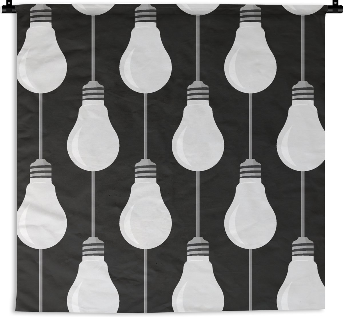 Wandkleed - Wanddoek - Gloeilampen - Licht - Patronen - 60x60 cm - Wandtapijt