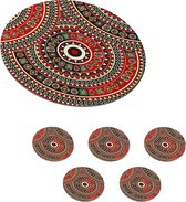 Onderzetters voor glazen - Onderzetters - Bohemian - Mandala design - Rond - 10x10 cm - 6 stuks