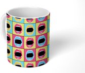 Mok - Koffiemok - Pop art - Lippen - Design - Mokken - 350 ML - Beker - Koffiemokken - Theemok