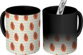 Magische Mok - Foto op Warmte Mokken - Koffiemok - Papaya - Fruit - Vegan - Patronen - Magic Mok - Beker - 350 ML - Theemok