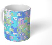 Mok - Koffiemok - Glitch - Camouflage - Pastel - Patronen - Mokken - 350 ML - Beker - Koffiemokken - Theemok