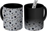 Magische Mok - Foto op Warmte Mokken - Koffiemok - Breien - Quote - Patroon - Wol - Magic Mok - Beker - 350 ML - Theemok