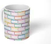 Mok - Koffiemok - Regenboog - Baksteen - Patroon - Mokken - 350 ML - Beker - Koffiemokken - Theemok