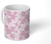 Mok - Koffiemok - Rozen - Abstract - Patroon - Mokken - 350 ML - Beker - Koffiemokken - Theemok