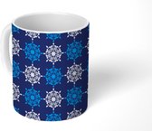 Mok - Koffiemok - Patronen - Kompas - Blauw - Mokken - 350 ML - Beker - Koffiemokken - Theemok