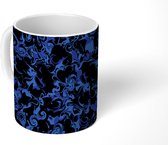 Mok - Koffiemok - Marmer - Verf - Blauw - Design - Mokken - 350 ML - Beker - Koffiemokken - Theemok