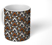 Mok - Koffiemok - Afrika - Patronen - Bruin - Kunst - Mokken - 350 ML - Beker - Koffiemokken - Theemok