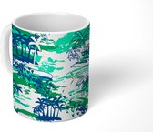 Mok - Koffiemok - Palmbomen - Zomer - Patroon - Mokken - 350 ML - Beker - Koffiemokken - Theemok