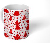 Mok - Koffiemok - Kerstengel - Harten - Sterren - Patronen - Mokken - 350 ML - Beker - Koffiemokken - Theemok