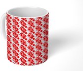 Mok - Koffiemok - Vuurwerk - Patroon - Rood - Mokken - 350 ML - Beker - Koffiemokken - Theemok