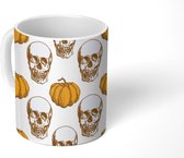 Mok - Patroon - Halloween - Skull - Mokken - 350 ML - Beker - Uitdeelcadeautjes