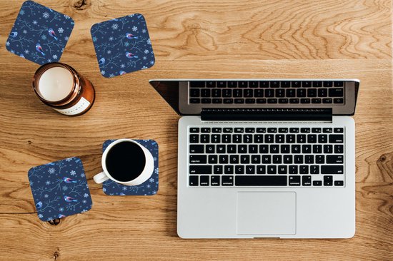 Sous-verres pour verres - Vogel - Flocon de neige - Hiver - Motifs - 10x10 cm - Sous-verres en verre - 6 pièces