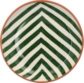 Casa Cubista  - Schaal met chevronpatroon donkergroen 27cm - Schalen
