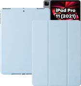iPad Pro 11 (2021) Hoes - Smart Folio iPad Pro Cover Blauw met Pencil Vakje - Premium Hoesje Case Cover voor de Apple iPad Pro 3e Generatie 11 2021