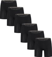 Mario Russo - Heren Onderbroeken 6-Pack long fit Boxers - Zwart - Maat L