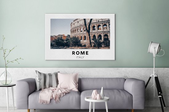 Peinture sur Toile Italie - Rome - Colisée - 120x80 cm - Décoration murale