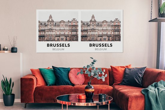 Tableau sur toile Bruxelles - België - Maisons - 160x80 cm - Décoration murale