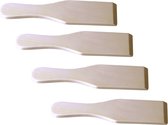 4x Raclette/gourmet spatels hout 14 cm - Kleine spateltjes voor gourmetten/grillen