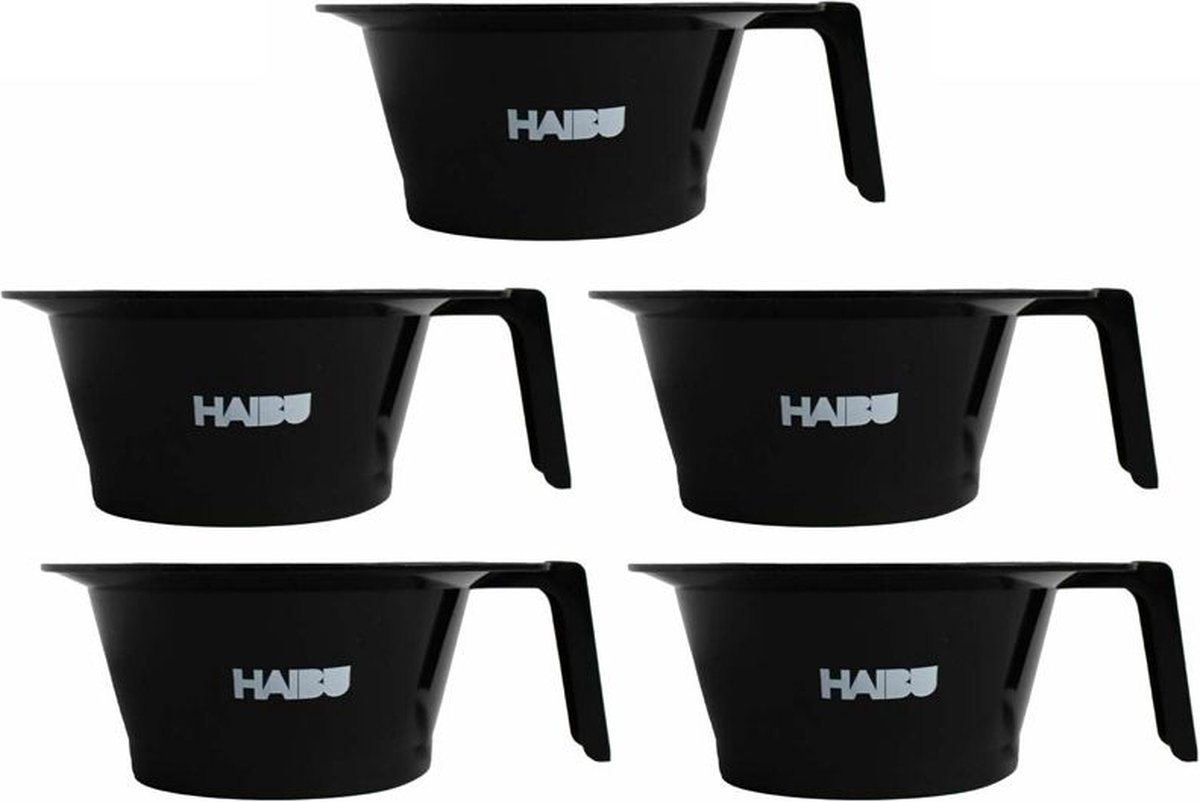 5x Haibu Essentials Verfbakje Antislip met handvat zwart