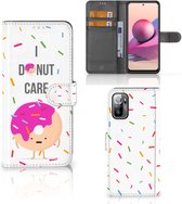Smartphone Hoesje Xiaomi Redmi Note 10/10T 5G | Poco M3 Pro Bookcase met Quotes Donut Cadeautjes voor Meisjes