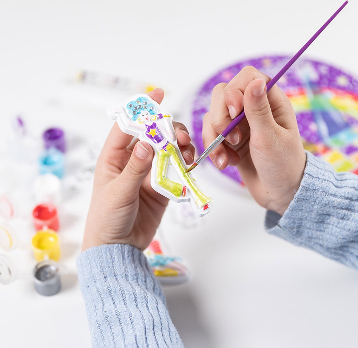 Totum knutselkoffer Disco dans canvas schilderijtje maken - speelgoed meisjes - knutselen met gips home deco — afbeelding 3