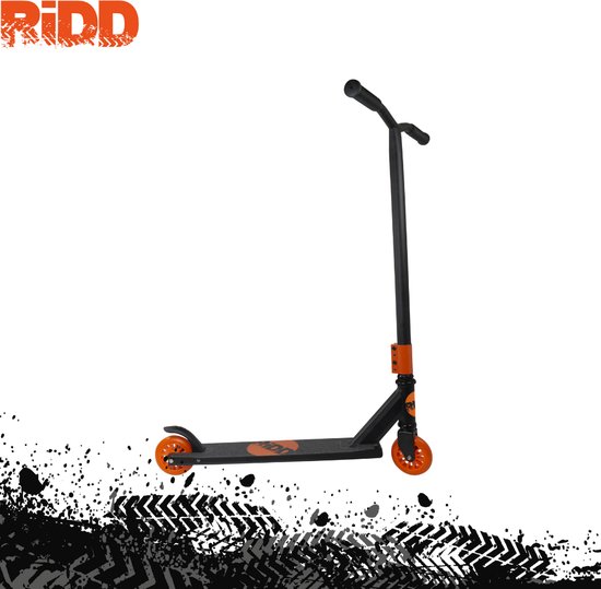 RiDD Stunt Scooter Zwart - Stunt Step - Step - Zwart/Oranje - Vanaf 8 jaar - ABEC-7 - 100 mm Wielen - Metalen Rem - Black/Orange