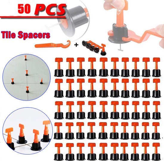 Level Wedges Tegel Spacers - 50 stks/set - Voor Vloeren Wandtegel - Spacer - Tegel Leveling System - Leveler - Locator - Spacers Tang