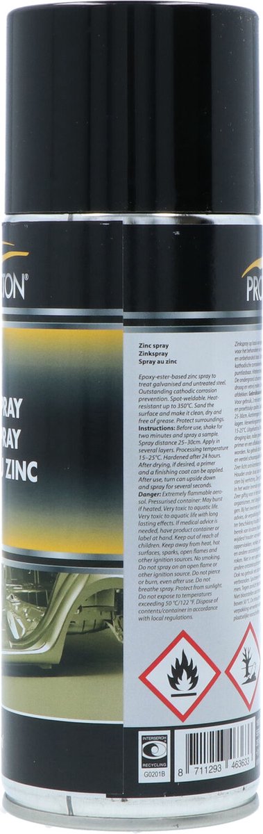 Protecton Zinkspray 400ml - Corrosiewerende Coating - Puntlasbaar - Overschilderbaar van Merkloos — afbeelding 2