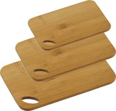Bamboe houten snijplanken voordeel set in 3 verschillende formaten - 21 x 22 cm/21 x 30 cm/24 x 35 cm