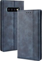 Mobigear Telefoonhoesje geschikt voor Samsung Galaxy S10 5G Hoesje | Mobigear Sensation Bookcase Portemonnee | Pasjeshouder voor 3 Pasjes | Telefoonhoesje voor Pinpas / OV Kaart / Rijbewijs - Blauw