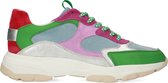 Manfield - Dames - Groene leren sneakers - Maat 40