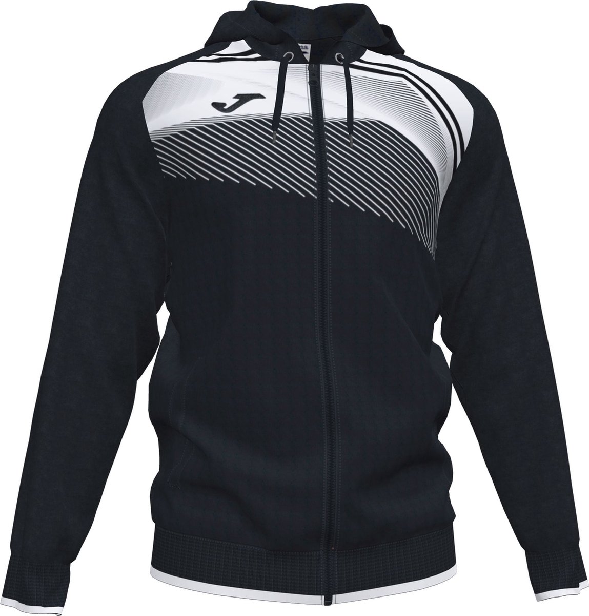 Joma Supernova II Jas Met Kap Heren - Zwart / Wit | Maat: S