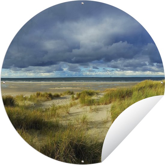 Tuincirkel Noordzee - Vlieland - Duinen - 120x120 cm - Ronde Tuinposter - Buiten XXL / Groot formaat!