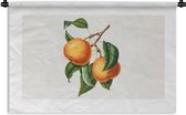 Wandkleed - Wanddoek - Sinaasappel - Bladeren - Plant - 150x100 cm - Wandtapijt