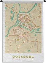 Wandkleed - Wanddoek - Doesburg - Vintage - Kaart - Plattegrond - Stadskaart - 120x180 cm - Wandtapijt