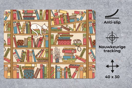 Sous-main 40x30 cm - Tapis de souris Kids - Chat - Boek - Garçons - Filles - Enfants - Sous-main XL - Protège-sous-main - Tapis de souris Ordinateur